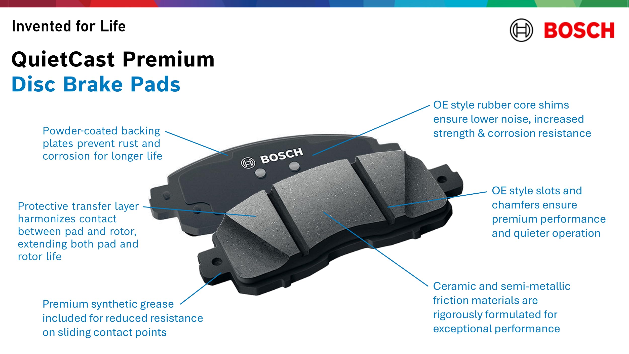 Amazon.com: BOSCH BC1455 QuietCast Premium Ceramic Disc Brake Pad